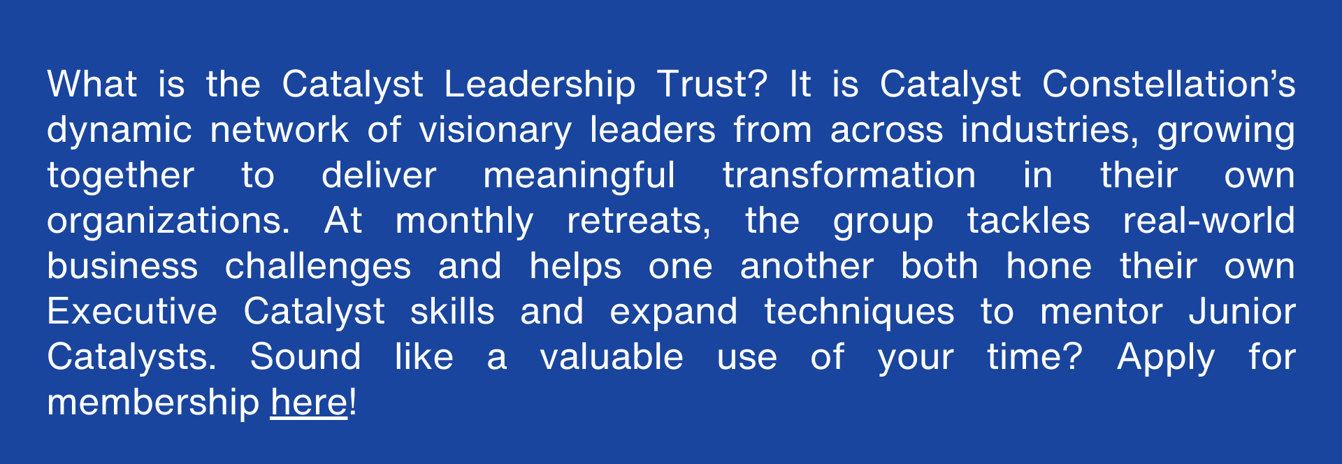 Developing Your Next Generation of Change Leaders - Catalyst Constellations